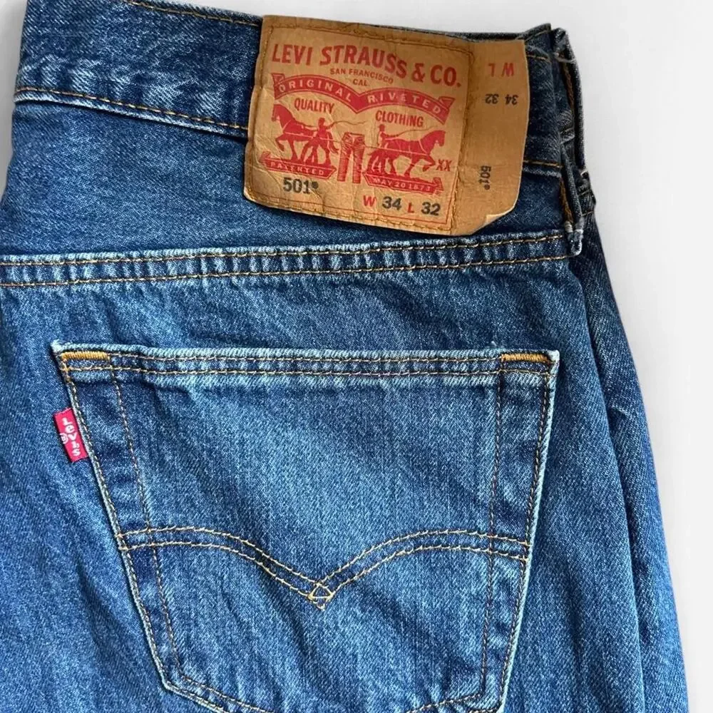 Levi's 501 Original Fit Men's Blue Jeans 34x32
